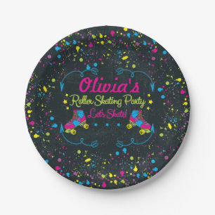 Neon Skate Party Paper Plates