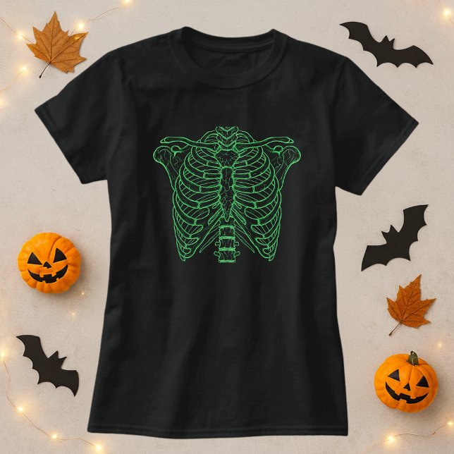 Neon Skeleton Ribcage Halloween T-Shirt (Creator Uploaded)