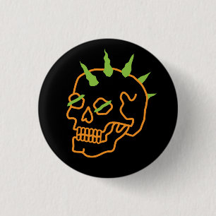 Neon Skull 3 Cm Round Badge