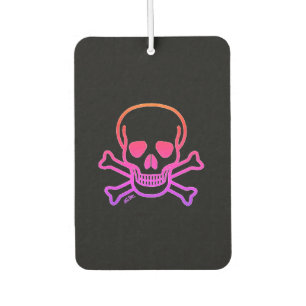 Neon Skull black car air freshener