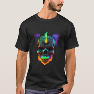 Neon Skull - Electrifying Artwork for Edgy Souls T-Shirt