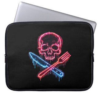 Neon Skull Hungry Laptop Sleeve