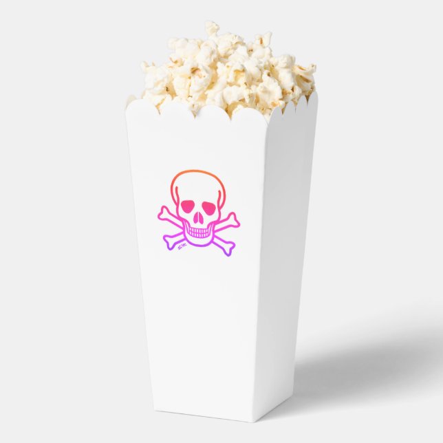 Neon Skull line white popcorn boxes (Popped)