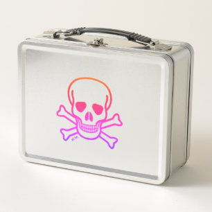 Neon Skull many skulls stainless lunchbox