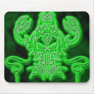 Neon Skull Mouse Pad