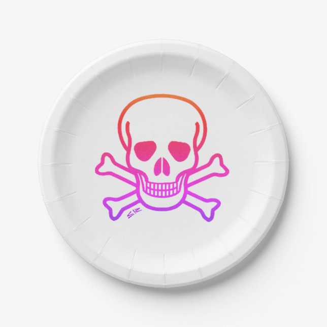 Neon Skull paper plates (Front)