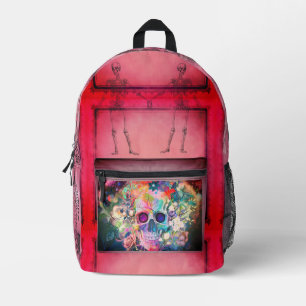 Neon Skull Printed Backpack