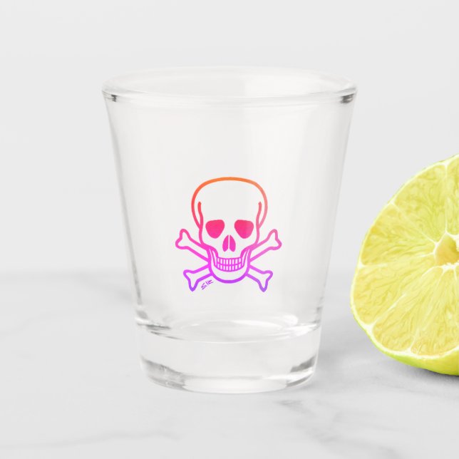 Neon Skull shot glass (Front)
