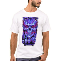 Neon Skull Streetwear White T Shirt