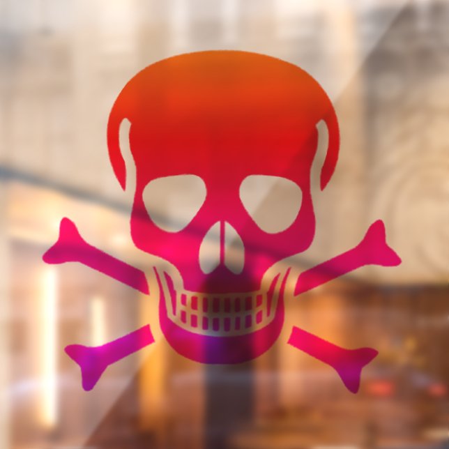Neon Skull window cling back stick (Sheet 2)
