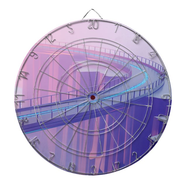 Neon Skybridge Dreamscape Dartboard (Front)