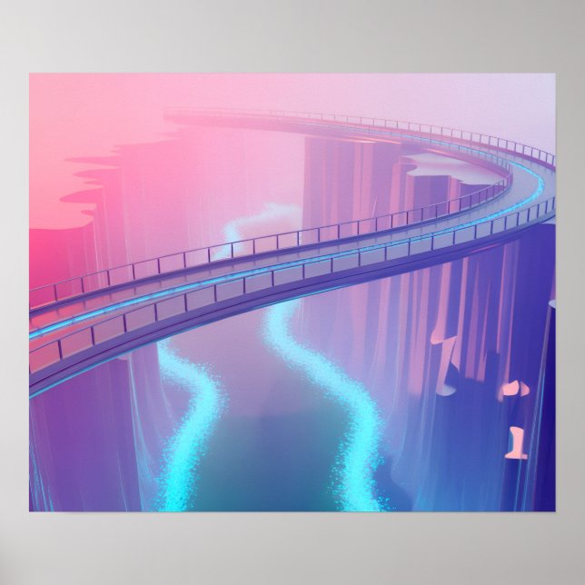 Neon Skybridge Dreamscape Poster (Front)