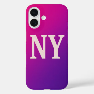 Neon Skyline NY – Bold & Chic iPhone 16 Case