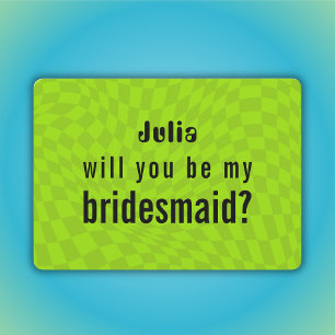Neon Slime Green Summer y2k Bridesmaid Proposal Card