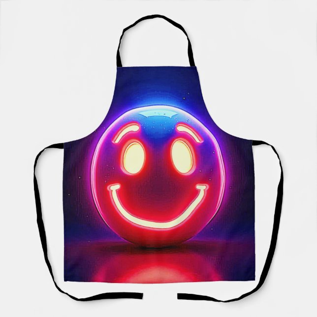 Neon Smile: Happy Glow Apron (Front)