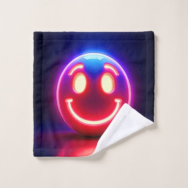 Neon Smile: Happy Glow Bath Towel Set (Wash Cloth)