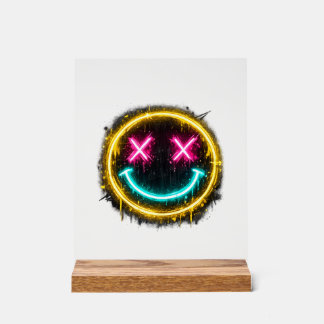 Neon Smiley Acrylic Sign
