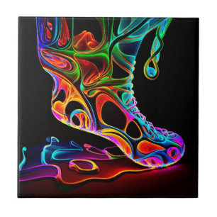 Neon Sneaker Ceramic Tile