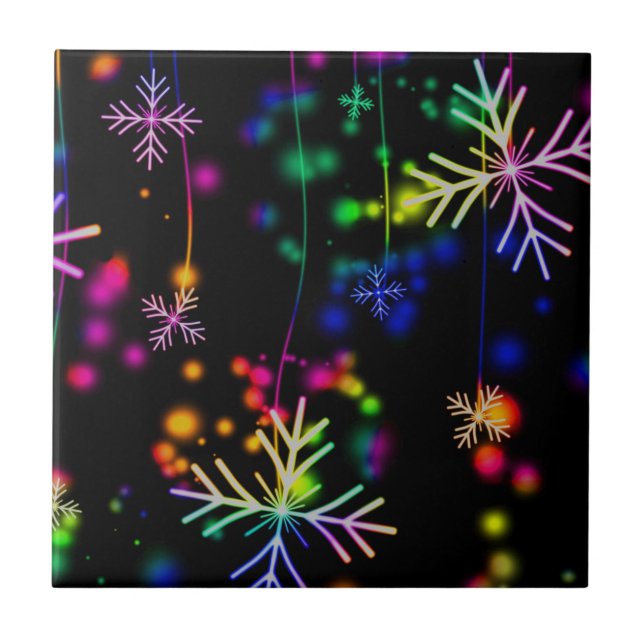Neon Snow Ceramic Tile (Front)