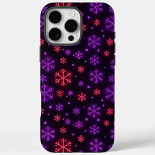 Neon Snowflakes iPhone 16 Pro Max Case