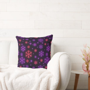 Neon Snowflakes Cushion