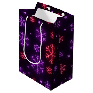 Neon Snowflakes Medium Gift Bag