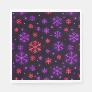 Neon Snowflakes Napkin