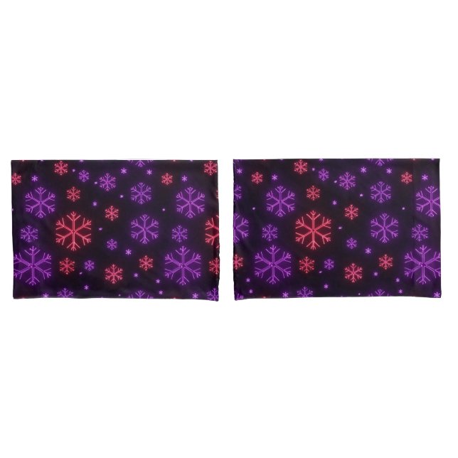 Neon Snowflakes Pillowcase (Front-Set)