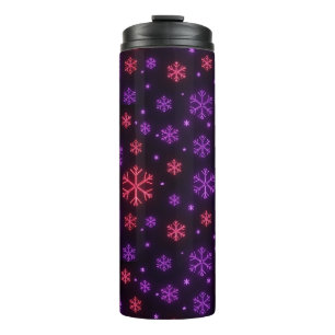 Neon Snowflakes Thermal Tumbler