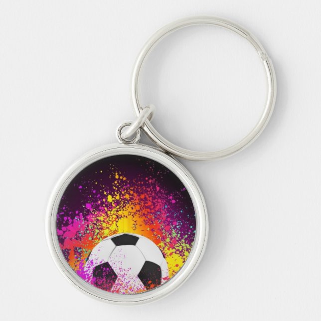 Neon Soccer Ball Keychain (Front)
