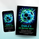 Neon Soccer Birthday Invitation Boys Neon Soccer<br><div class="desc">For you to personalise!</div>