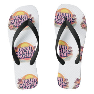 Neon Solstice Social Retro Vintage Pastel Beach Thongs