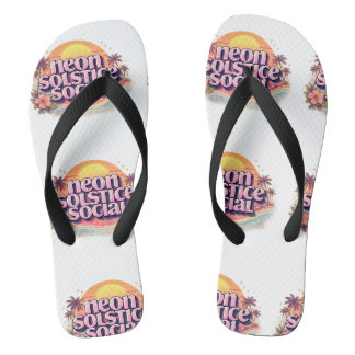 Neon Solstice Social Retro | Vintage Pastel Beach Thongs