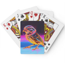 Neon Sparrow with Glowing Accents