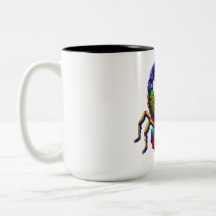 Neon Spectrum Scorpion Crest Two-Tone Coffee Mug