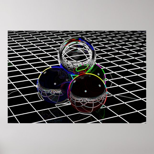 Neon Spheres Poster (Front)