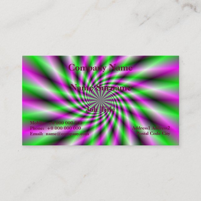 Neon Spinning Wheel  Business Card (Front)
