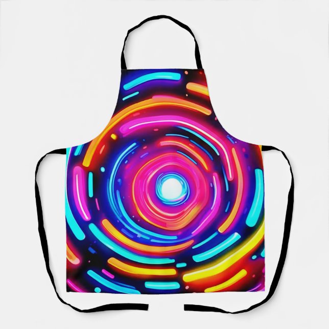 Neon Spiral Light Art Apron (Front)