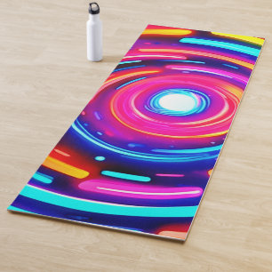 Neon Spiral Light Art Yoga Mat