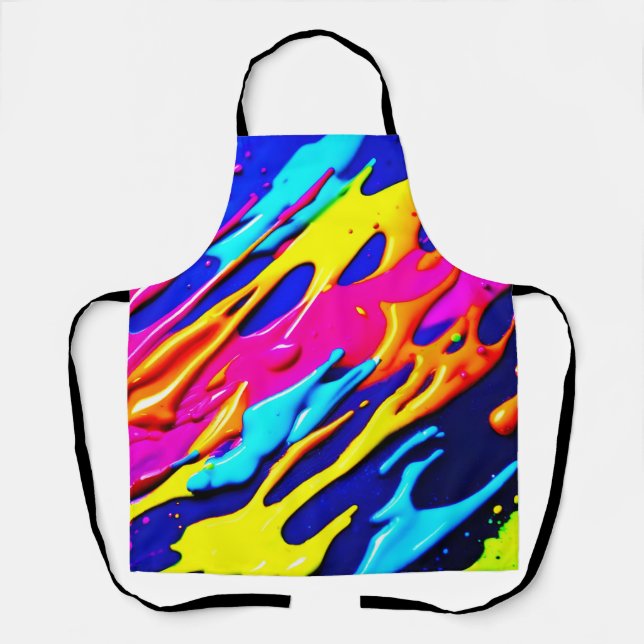 Neon Splatter Design Apron (Front)