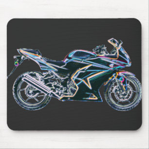 Neon Sport Bike Motorcycle Mousepad