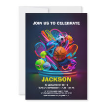 Neon Sports Theme Birthday Party