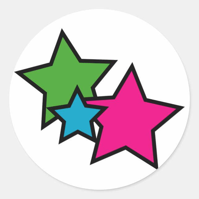 Neon star stickers (Front)