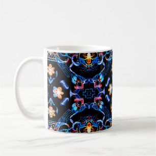 Neon Starburst Kaleidoscope Coffee Mug