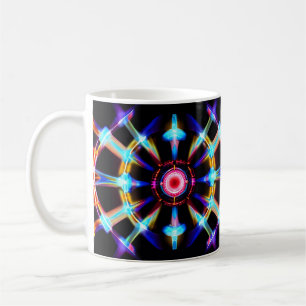 Neon Starburst Kaleidoscope Coffee Mug