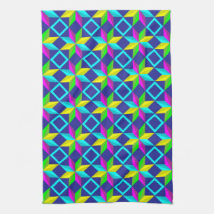neon stars kitchen towel