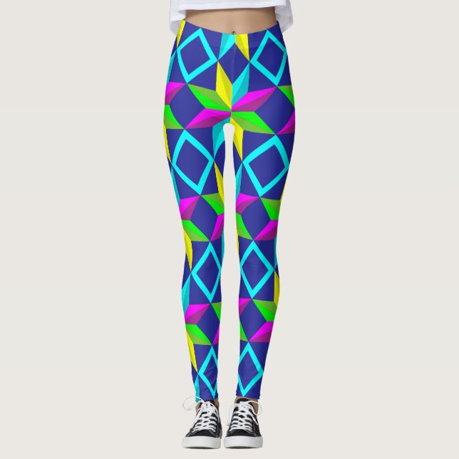 neon stars leggings  (Front)
