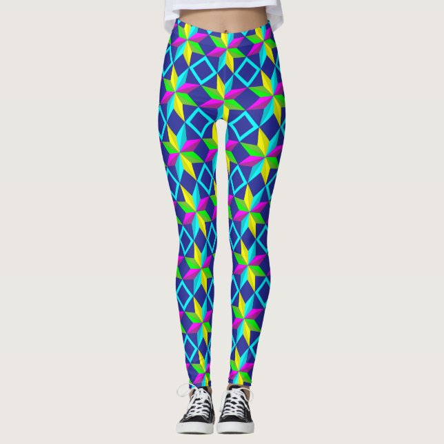 neon stars leggings  (Front)