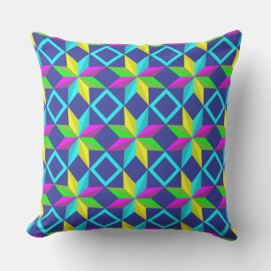 neon stars outdoor pillow