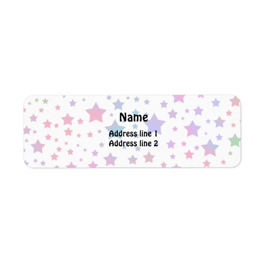 Neon Stars Return Address Label